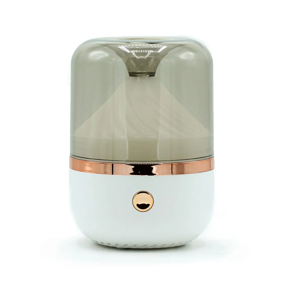 Difusor de aceites esenciales USB 120ml blanco y bronce con luz LED