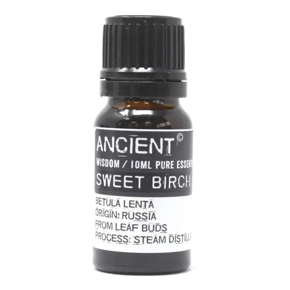 Aceite esencial de abedul dulce 10ml, botella negra, destilado al vapor, origen Rusia.
