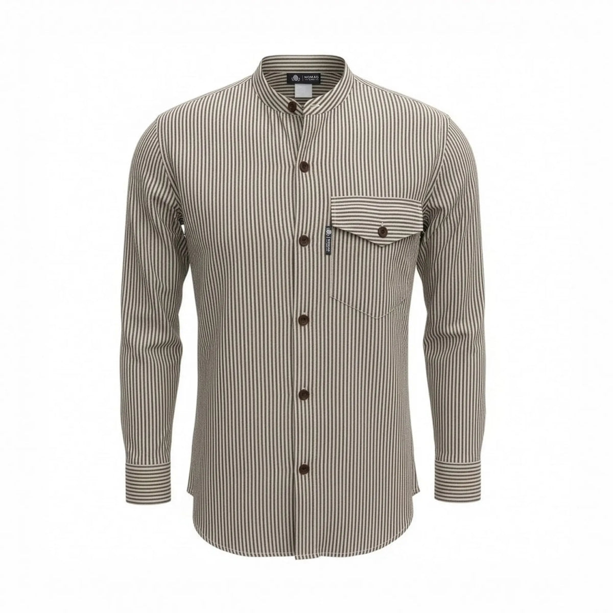 Nomad Sari Grandad Shirt - Piedra Gris - Mediano