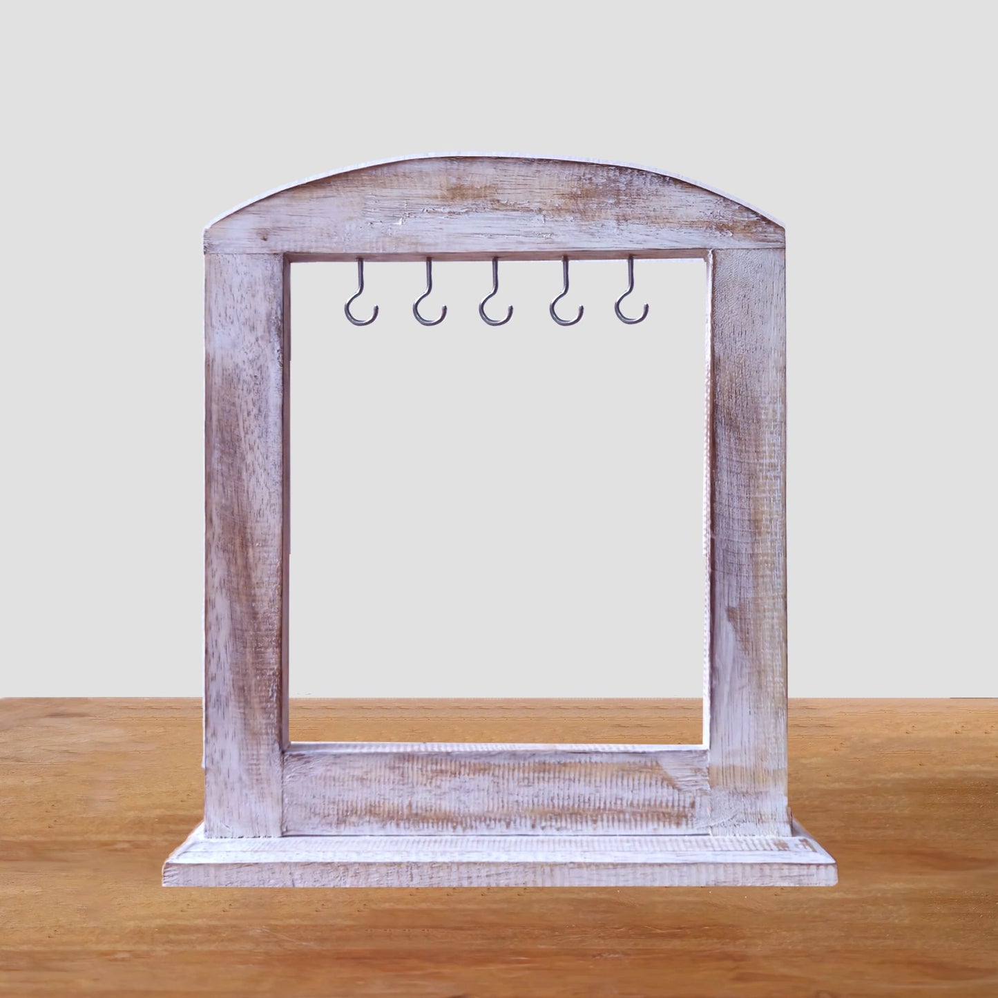 Soporte Pequeño para Colgar - Madera Blanqueada (30x25 cm)