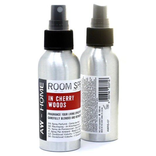 Dos envases de spray de 100ml de metal plateado con tapa negra y etiqueta blanca y roja con texto.