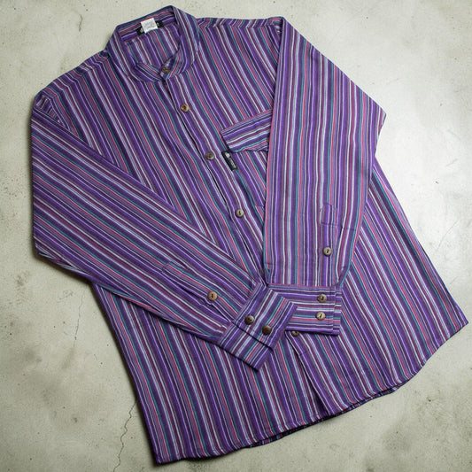 Nomad Sari Camisa de Abuelo - Negro Púrpura - Grande