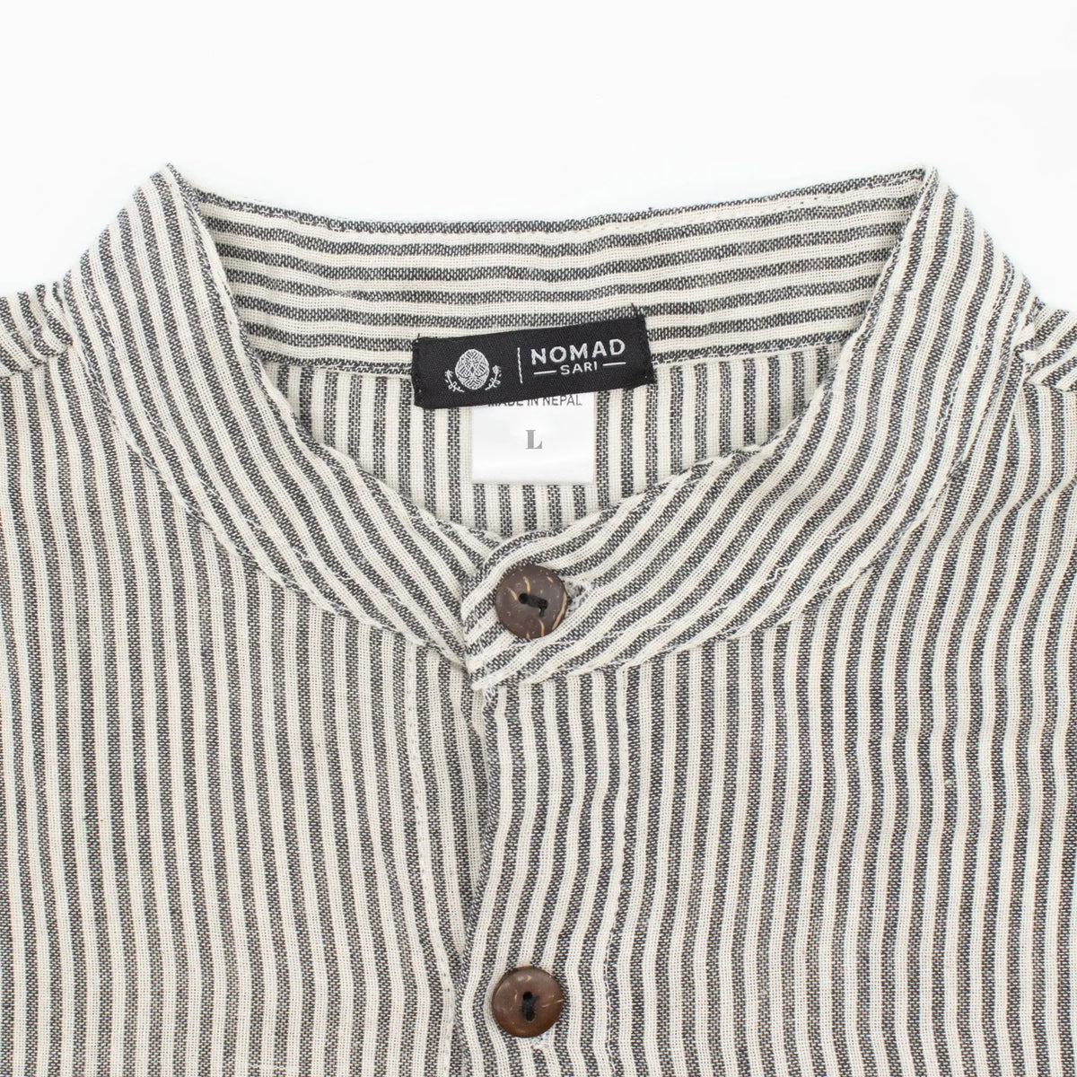 Nomad Sari Grandad Shirt - Piedra Gris - Mediano