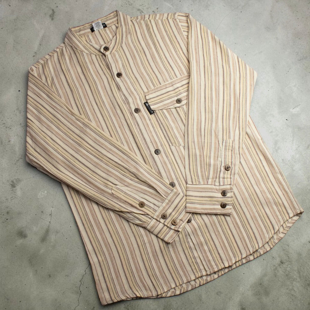 Nomad Sari Grandad Shirt - Marrón Beige - Grande