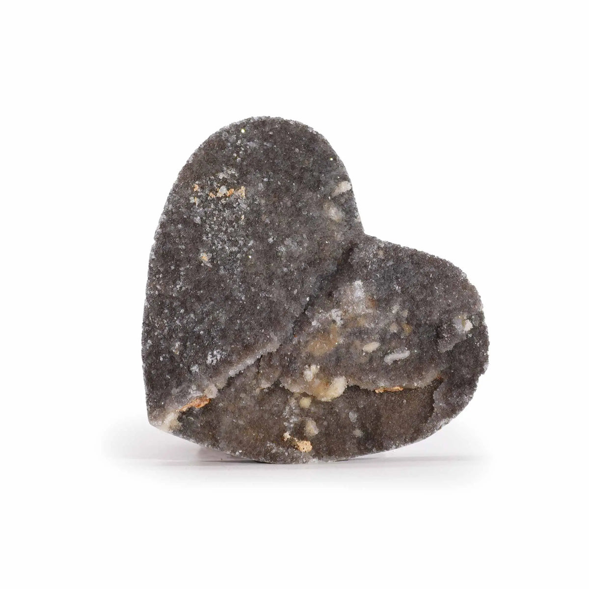 Corazón de sal gris, textura cristalizada, ideal para decoración o regalos originales.