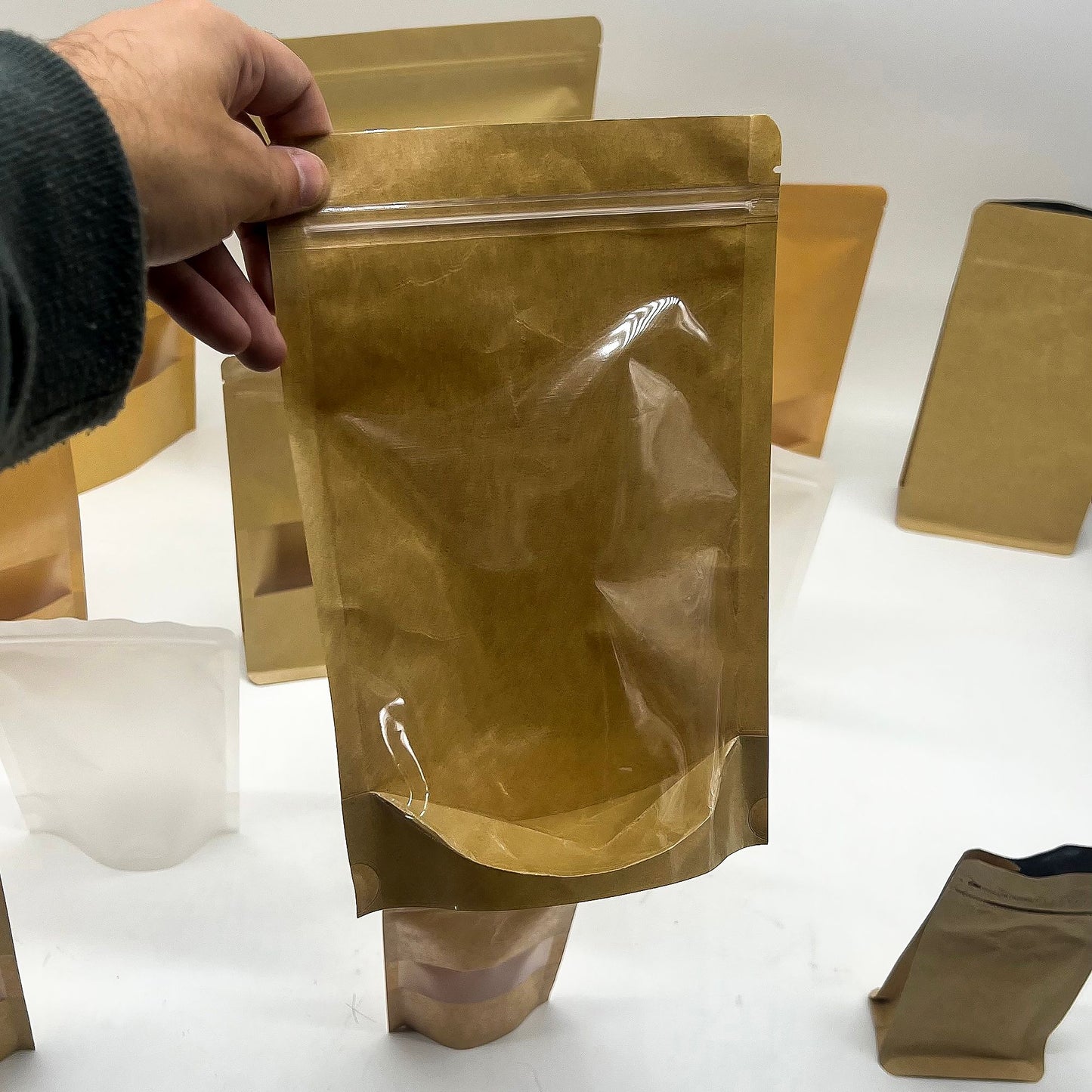 10x Bolsas Kraft con Ventana - 16x24cm