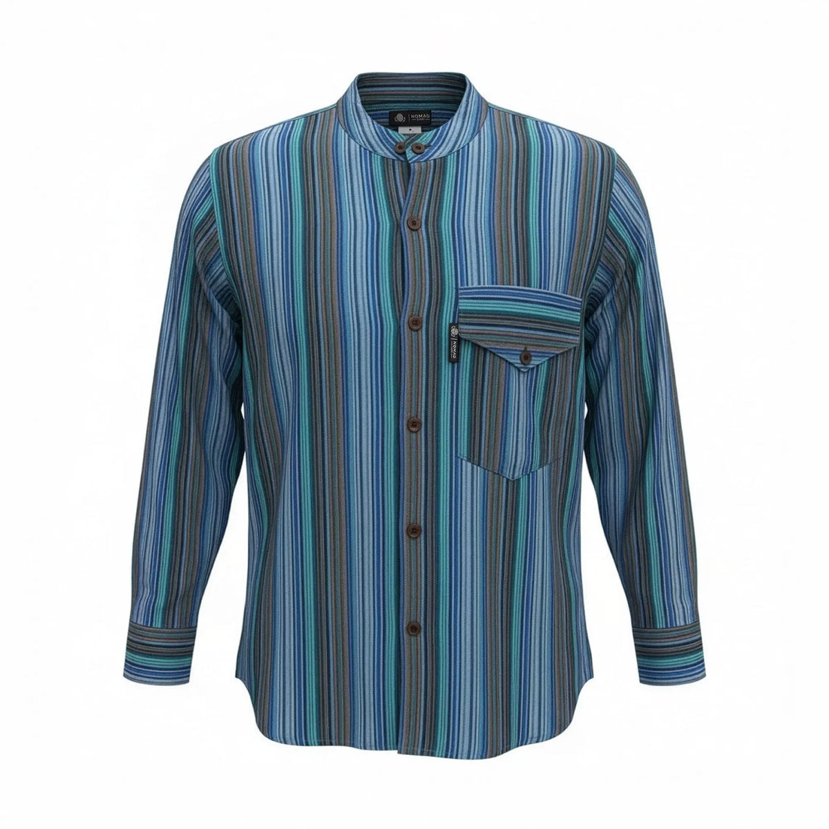 Nomad Sari Grandad Shirt - Turquesa - Mediano