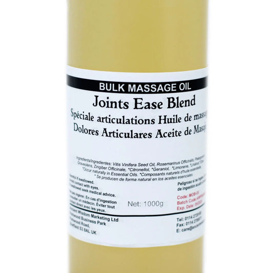 Envase cilíndrico de 1kg con aceite amarillo y etiqueta blanca con información del producto y sus ingredientes.