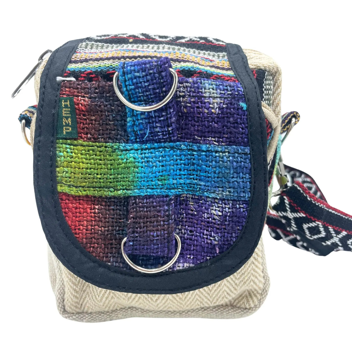 Bolso bandolera de cáñamo teñido