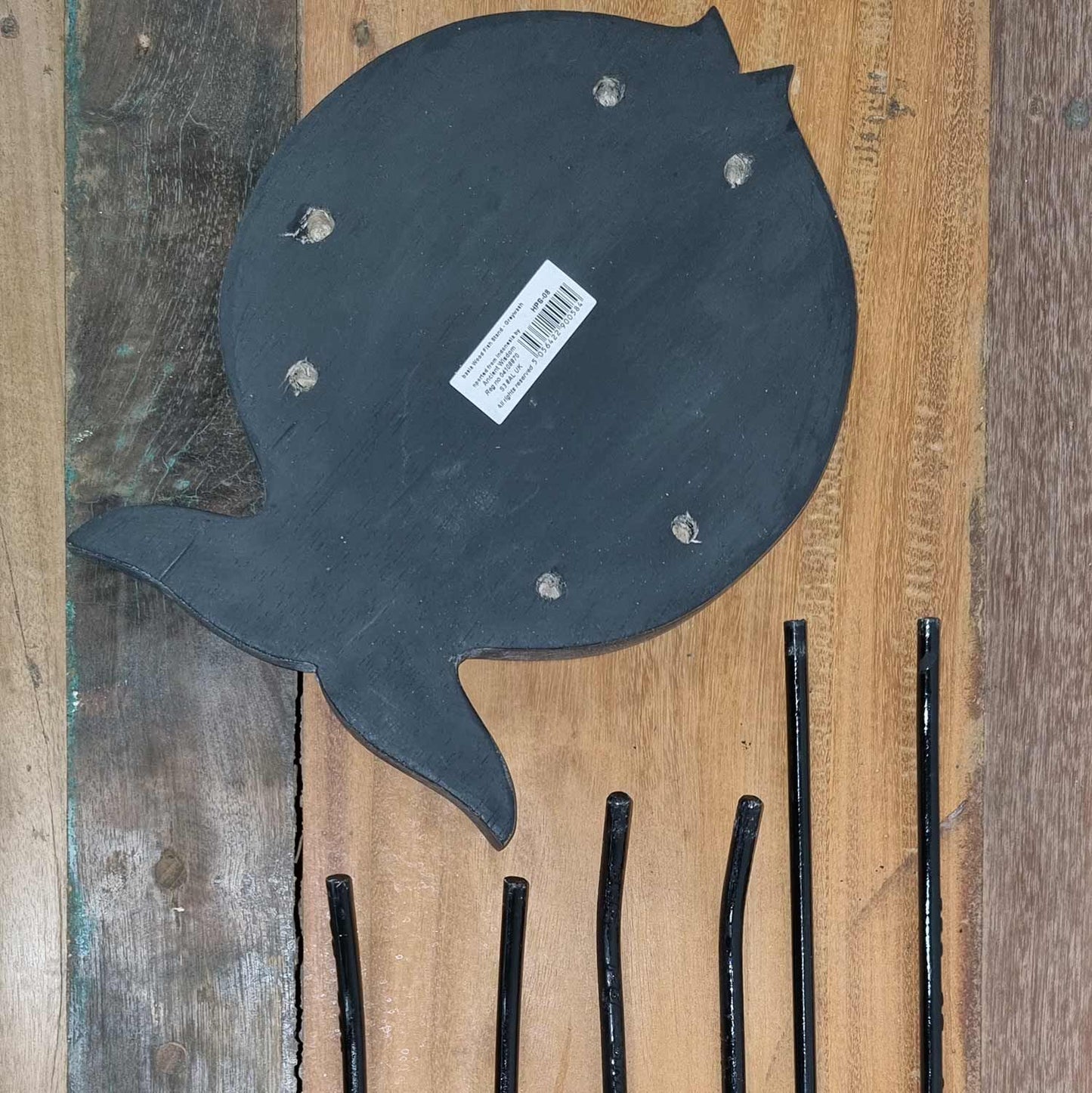 Soporte para plantas de madera de Albasia - Terracota y detalle negro