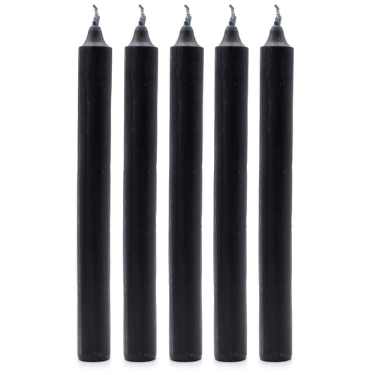 Juego de Velas de Mesa de Color Sólido - Pack de 21 - Negro Rústico