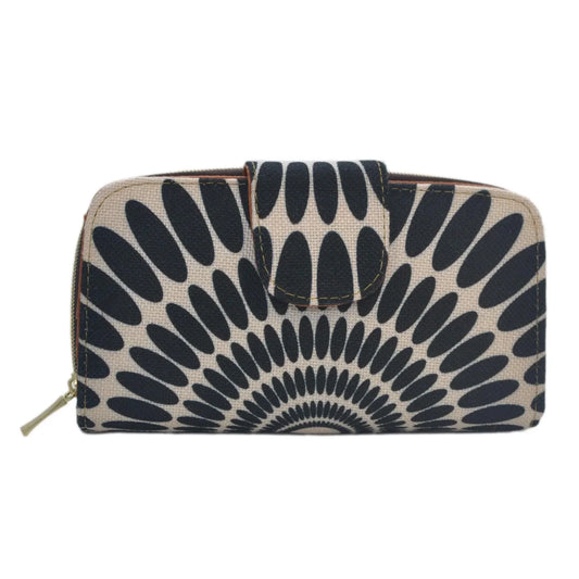 Billetera de mujer grande Colette Pétalos negros | CHULA Tulum