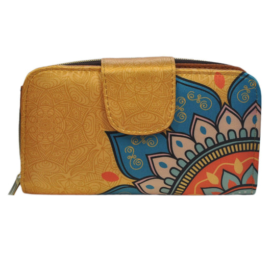 Billetera de mujer grande Colette Mandala Dorada | CHULA Tulum