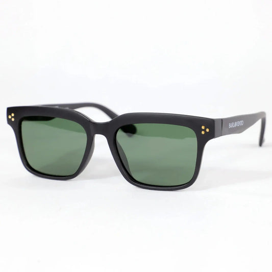 Boadella · gafas de sol rectangulares negras con lentes verdes
