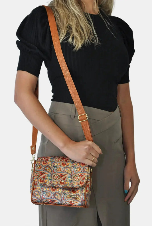 Bolso Bandolera Pequeño Mini Baúl Garigol Naranja | CHULA Tulum