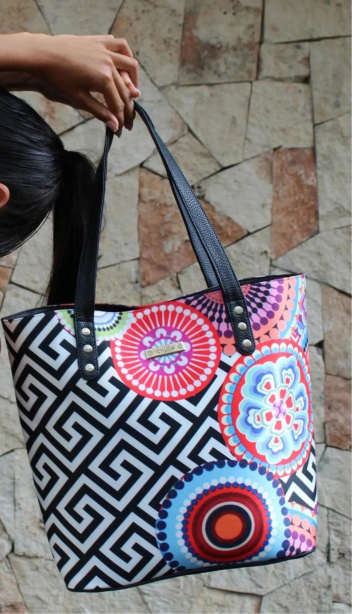 Bolso de hombro grande Nahomi Círculos | CHULA Tulum