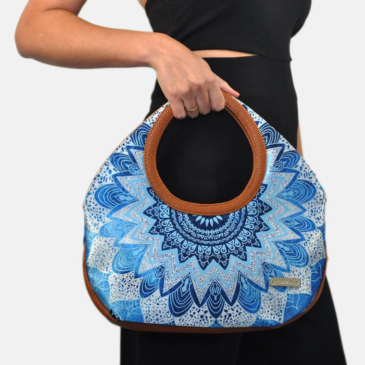 Bolso de mano mediano Mini Nicole Mandala Azul | CHULA Tulum
