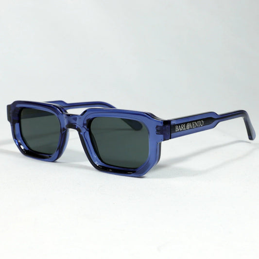 Cofete · gafas de sol de color azul intenso con lentes negras UV400