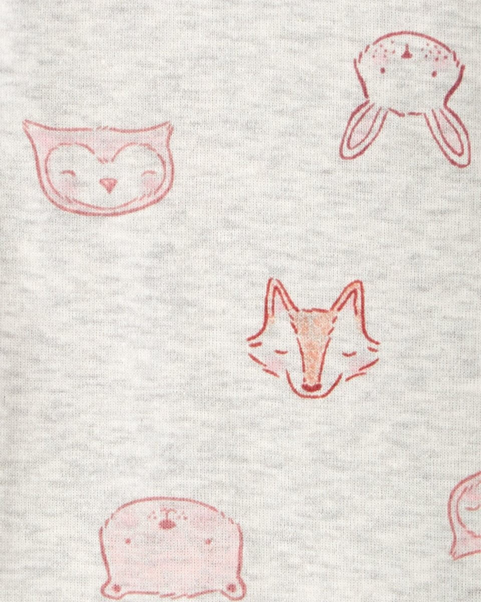 Conjunto tres piezas de algodón, pantalón, camiseta y body, diseño conejos