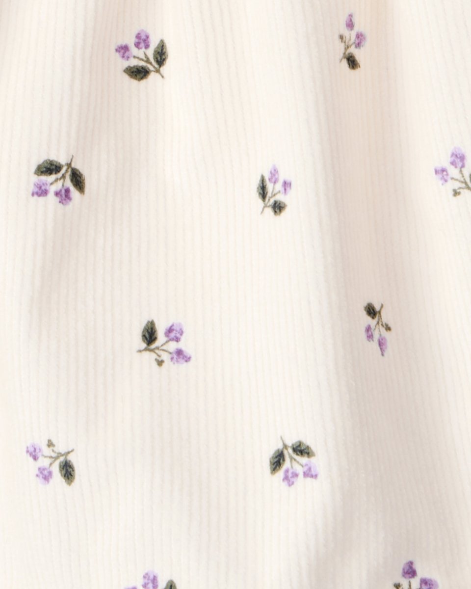 Conjunto 3 piezas con vestido jumper floral de pana