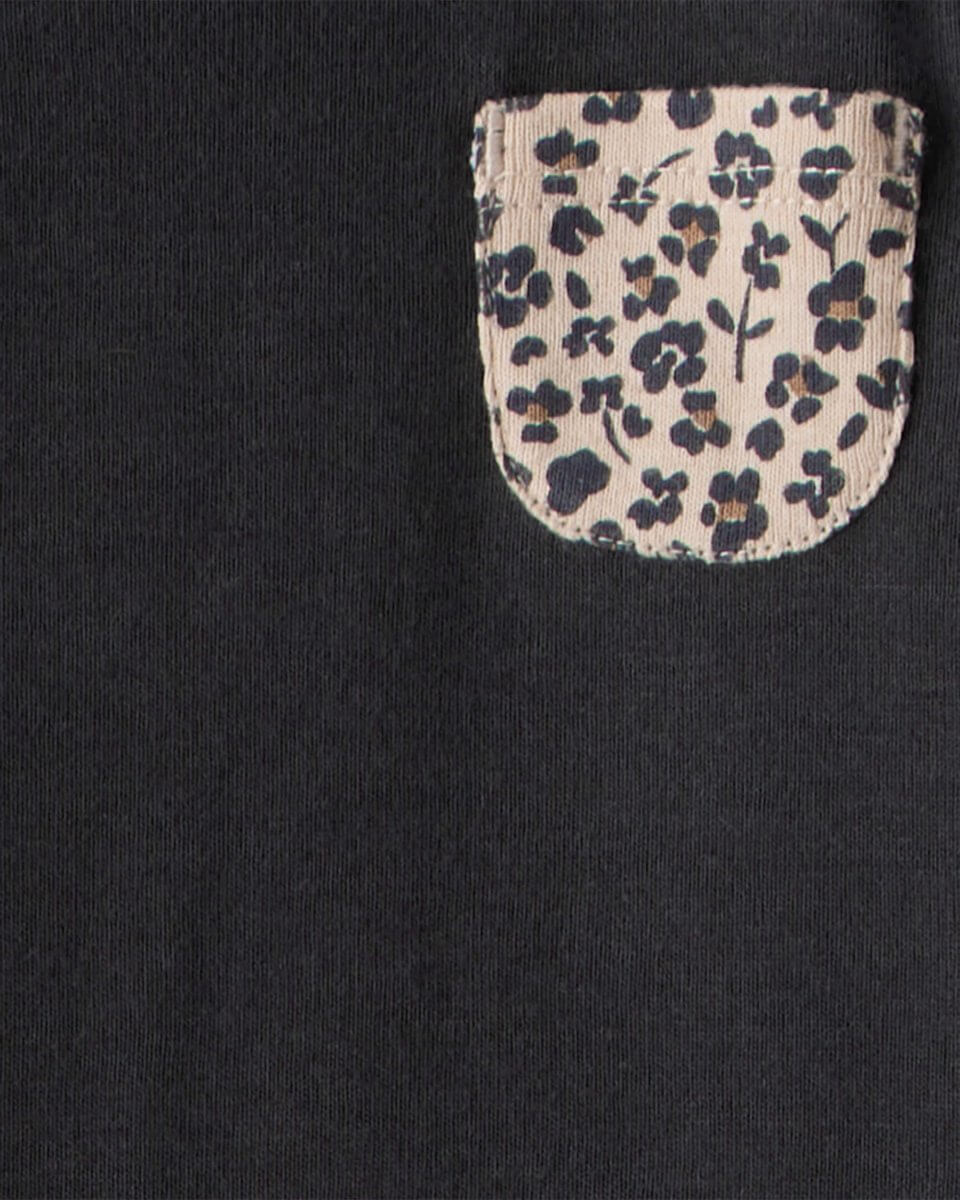 Conjunto tres piezas bodies manga larga y pantalón estampado leopardo