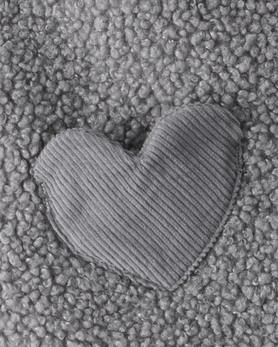 Conjunto tres piezas chaleco de borreguito, body y leggings gris