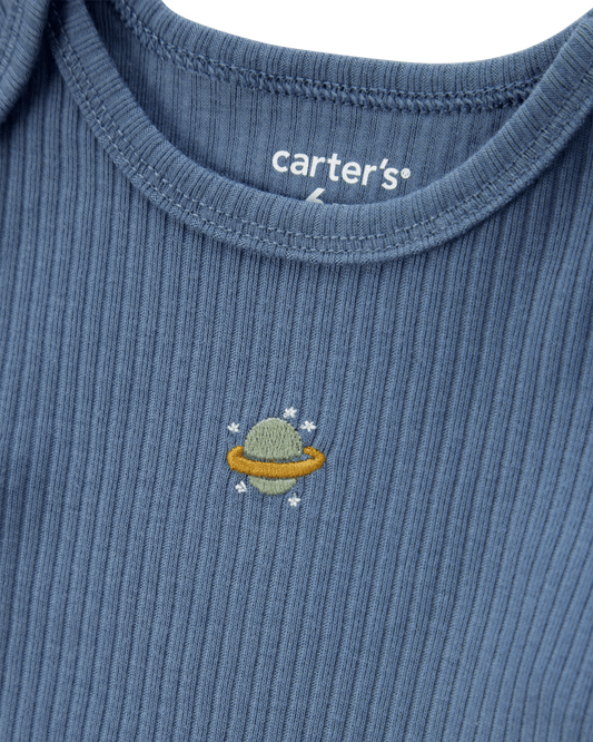 Conjunto tres piezas pantalón y dos bodies diseño cohete