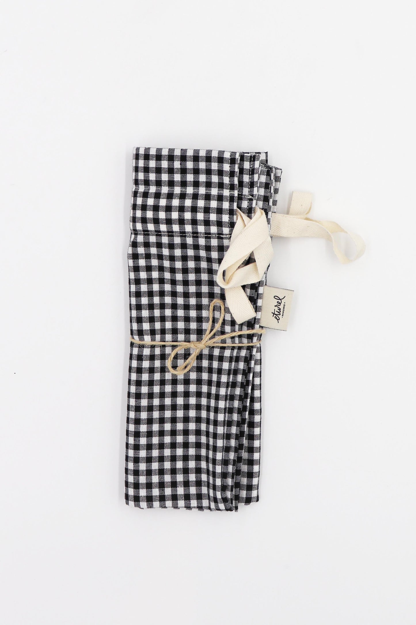 Panera pan de barra cuadros vichy negra