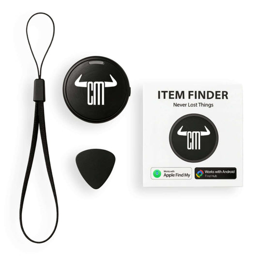 Contenido completo de mini localizador GPS con cordón negro herramienta y caja compatible Apple y Android