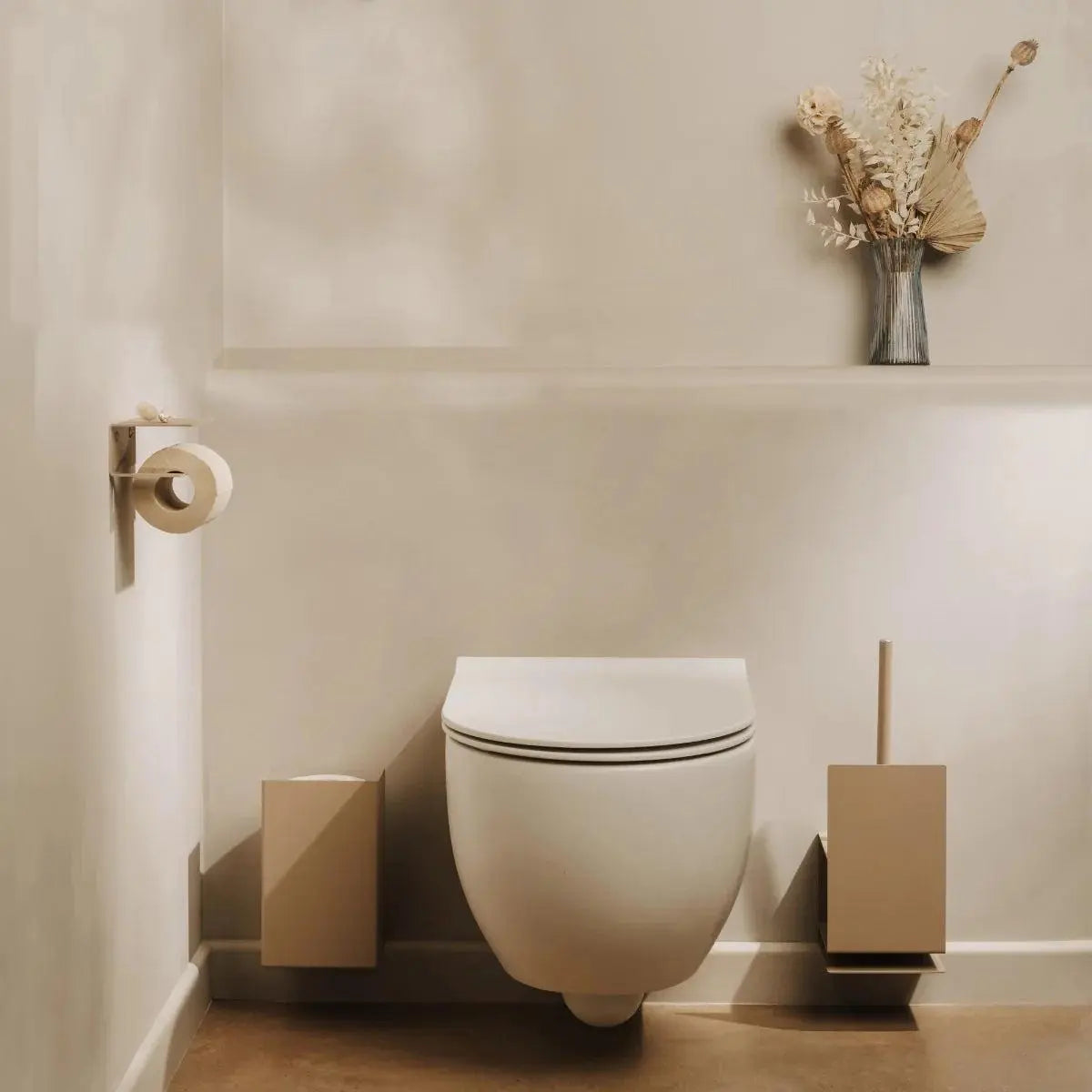 Escobillero de pared en acero inoxidable negro beige o blanco