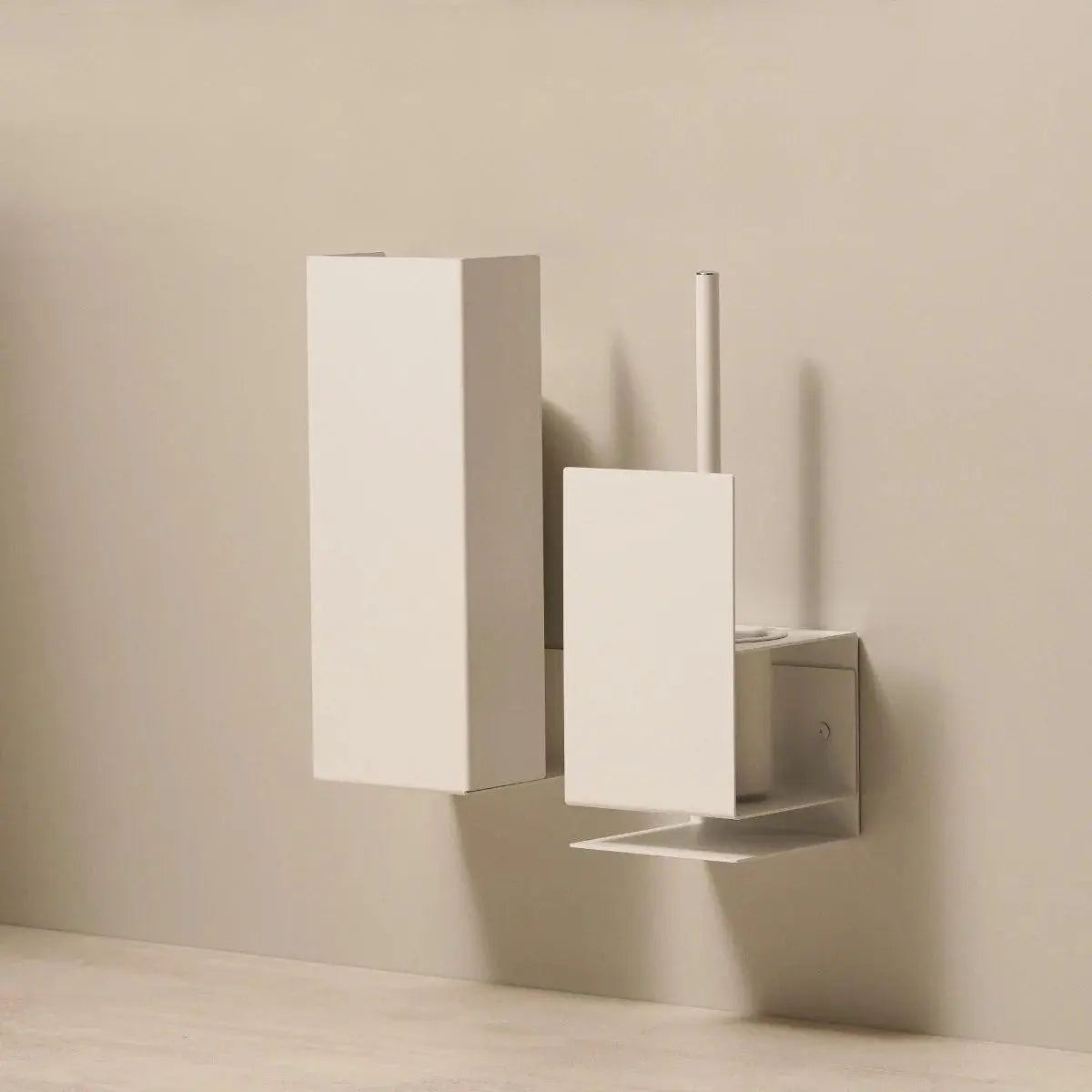 Escobillero de pared en acero inoxidable negro beige o blanco
