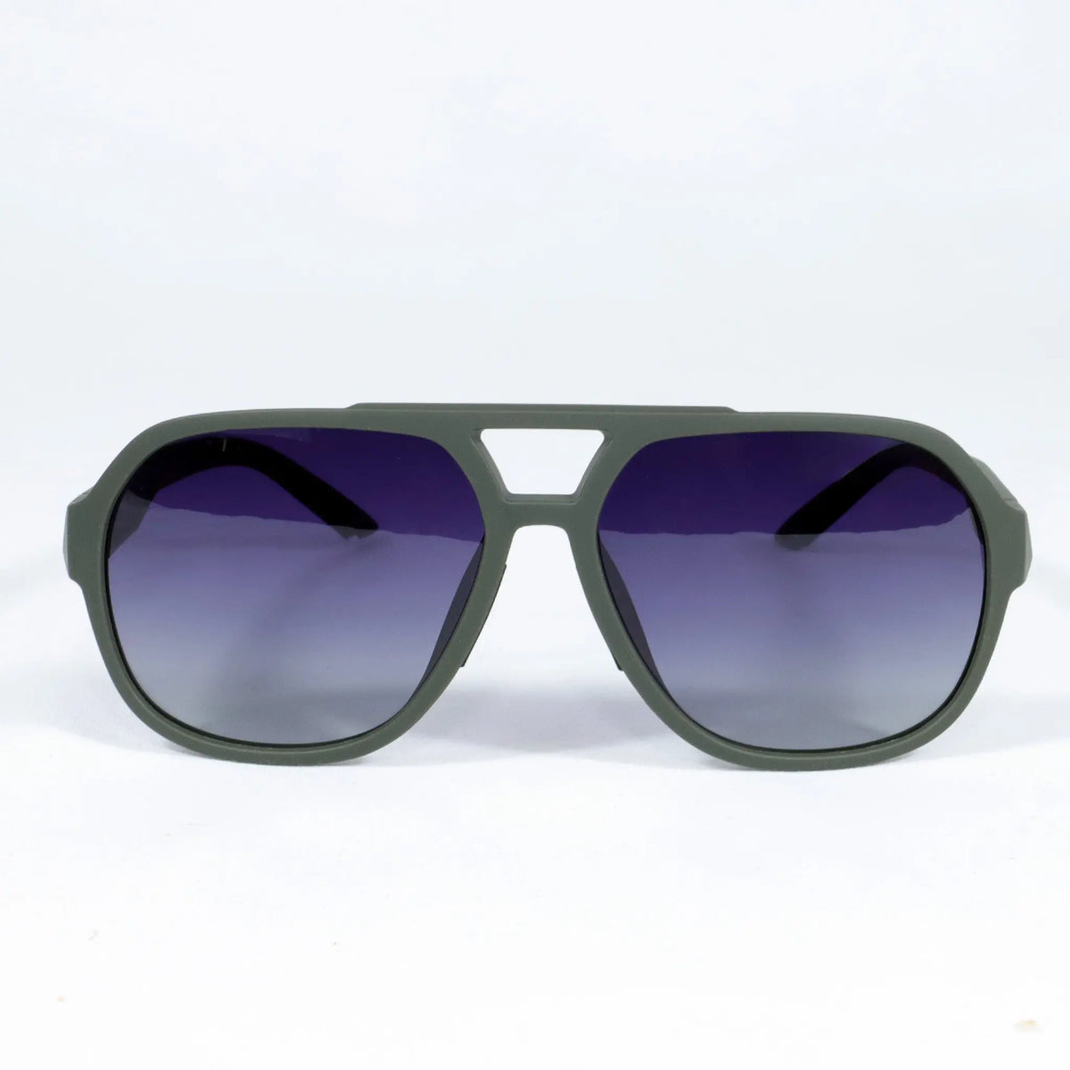 Itzurun · gafas de sol de goma verde con lentes UV400 en degradado gris