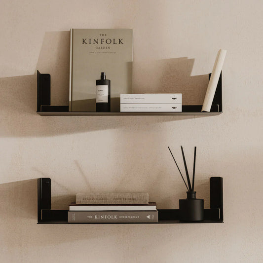 Estantería de pared en acero inoxidable negro beige o blanco