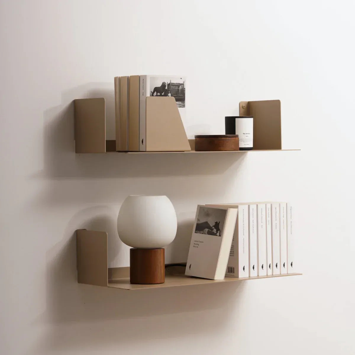 Estantería de pared en acero inoxidable negro beige o blanco