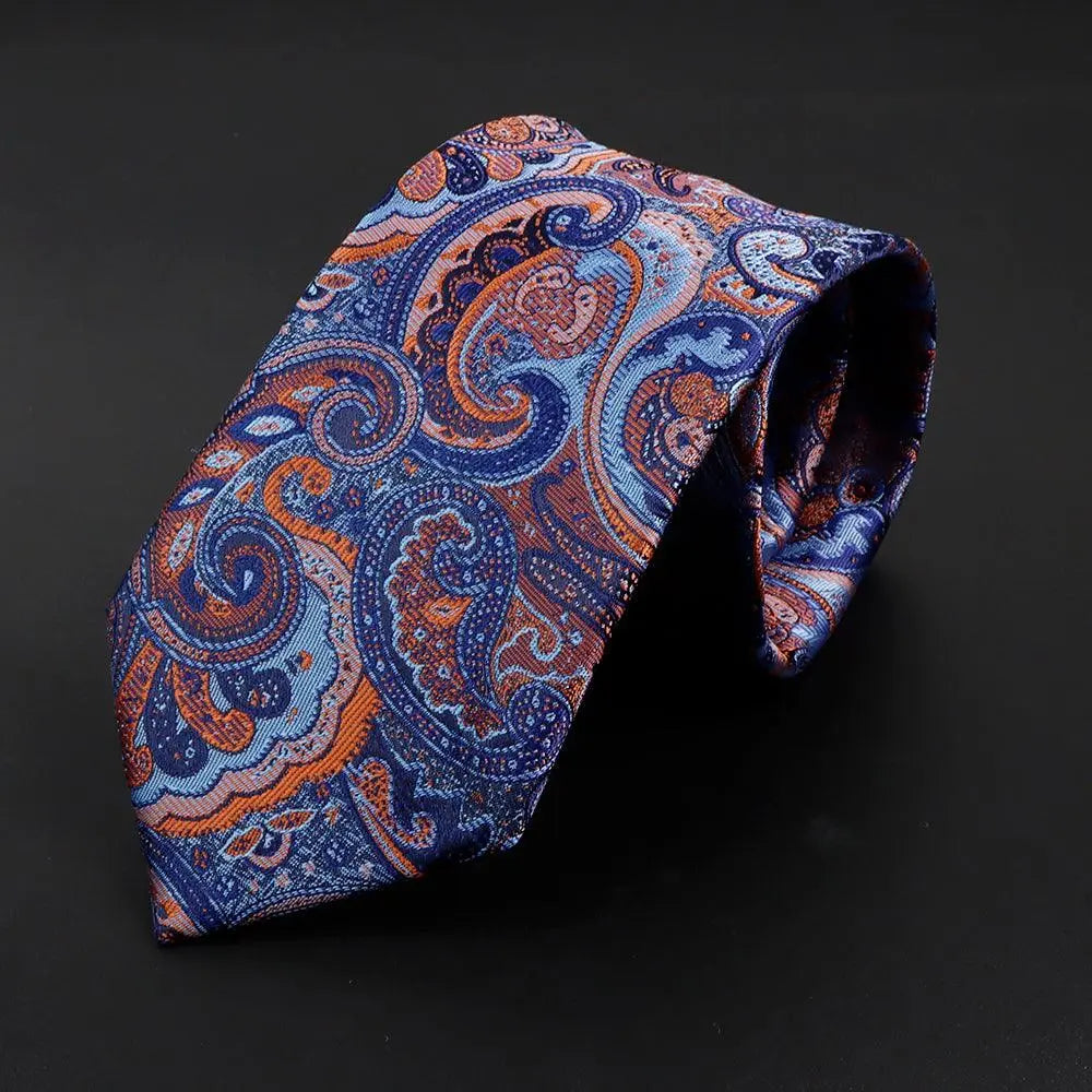 Languedoc · corbata con estampado paisley azul