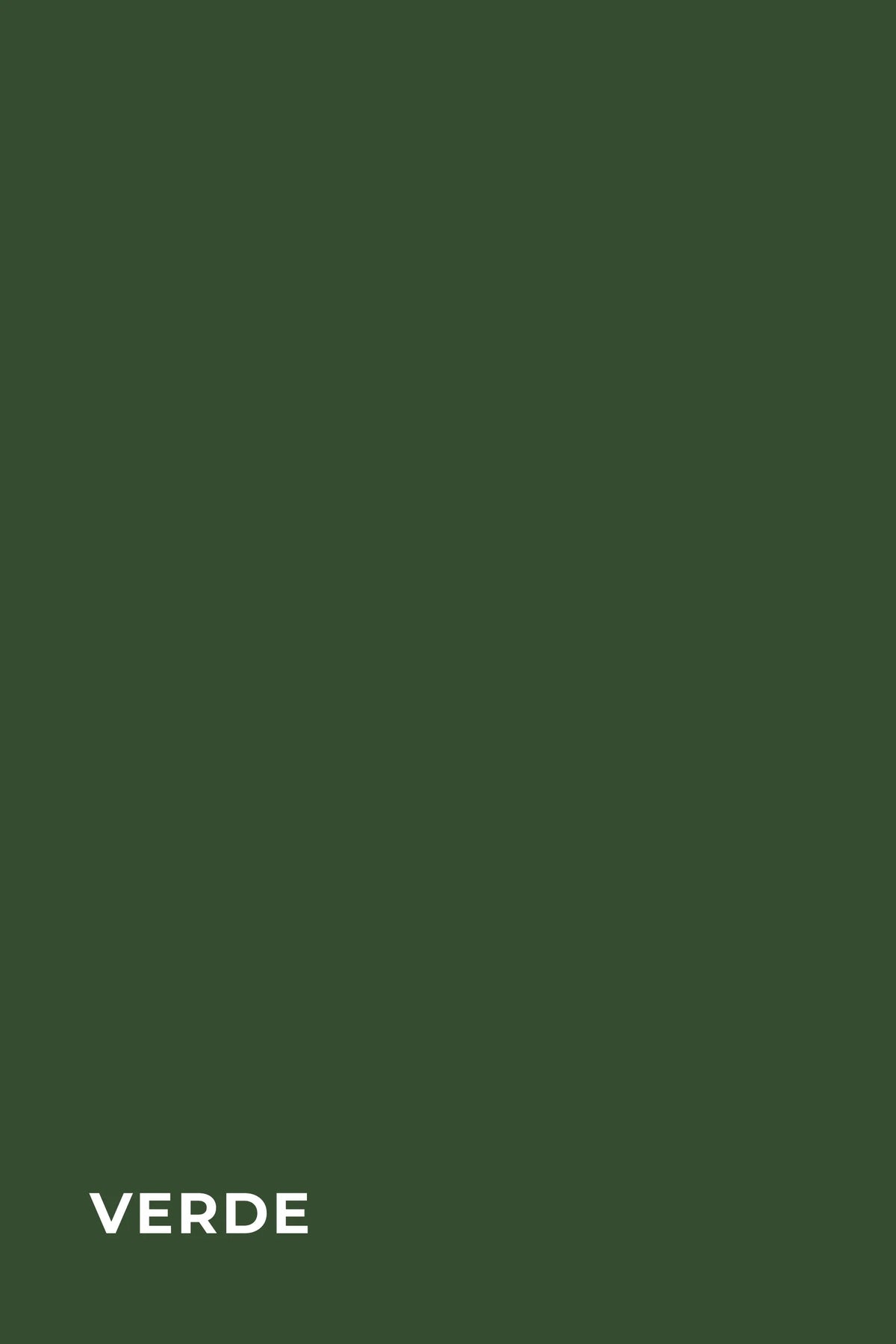 Muestra de color verde sólido para acabado de aceitera de cerámica artesanal con texto indicativo en la parte inferior.