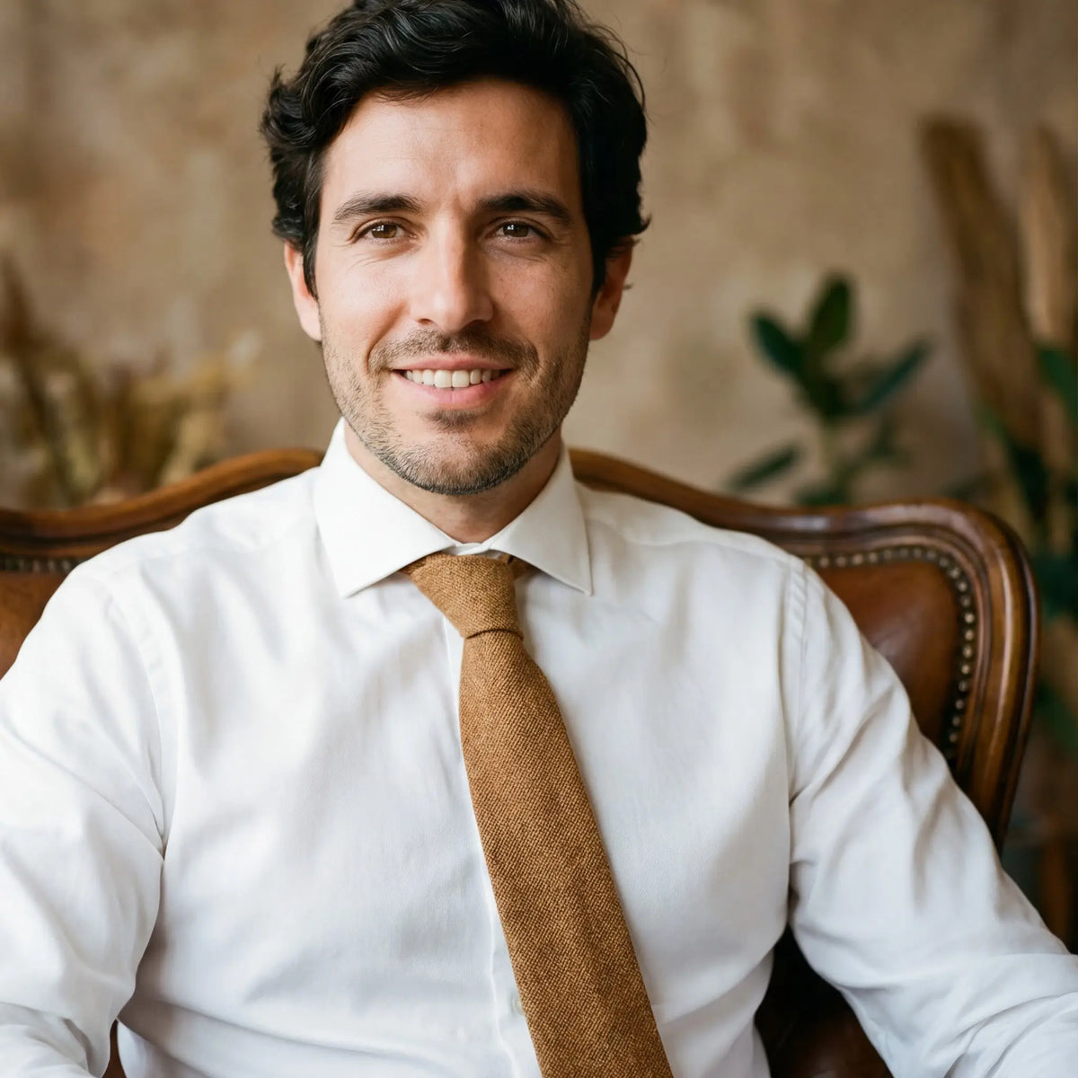 Mojave · corbata marrón café suave