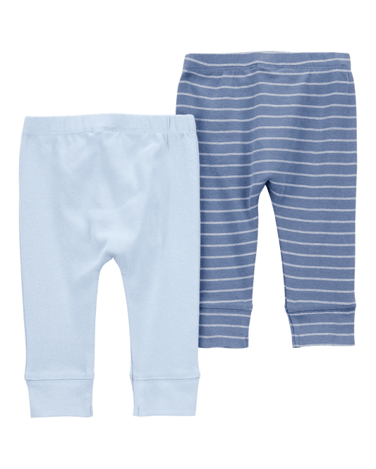 Pack dos pantalones algodón azules