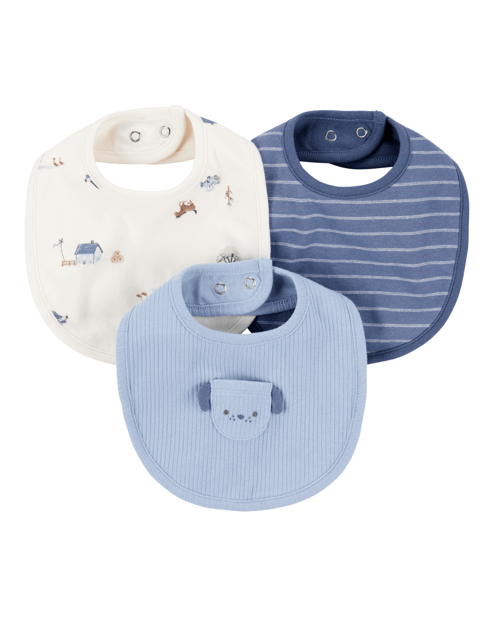 Pack tres baberos algodón diseño perro