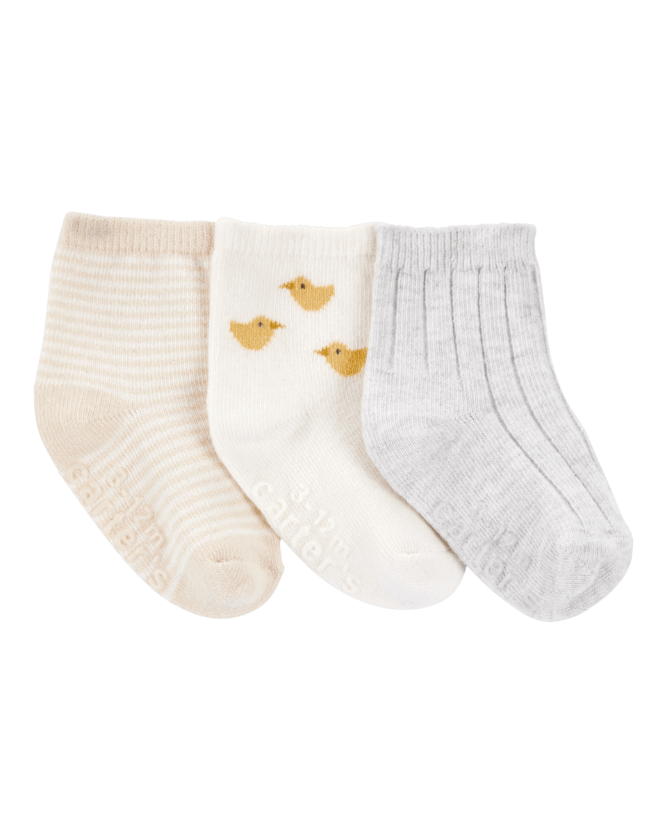 Pack tres pares calcetines algodón neutras