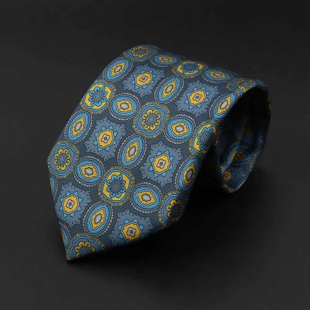 Palermo · corbata estilo italiano azul y amarilla