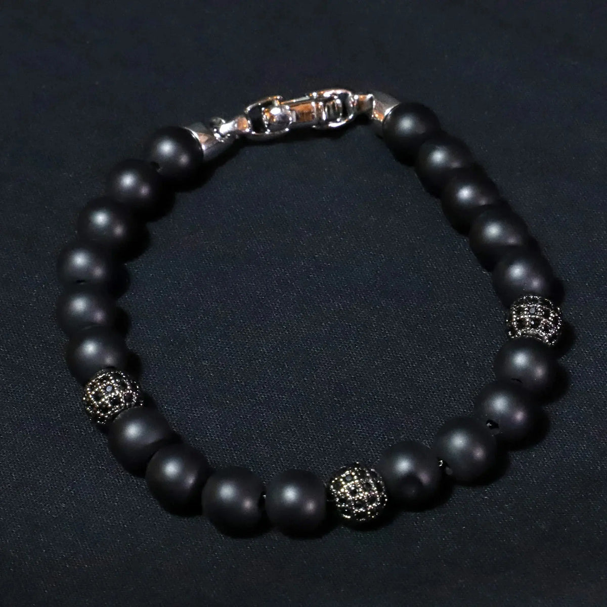 Pulsera Andro · Pulsera de acero inoxidable y cobre con cuentas