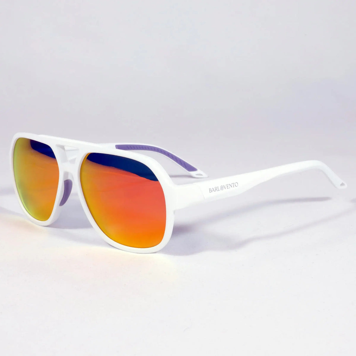 Tabarca · gafas de sol de goma blanca con lentes de espejo naranja UV400