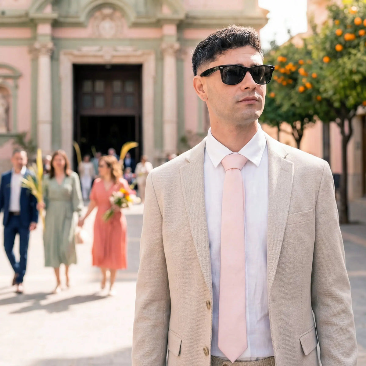 Victoria · corbata rosa suave