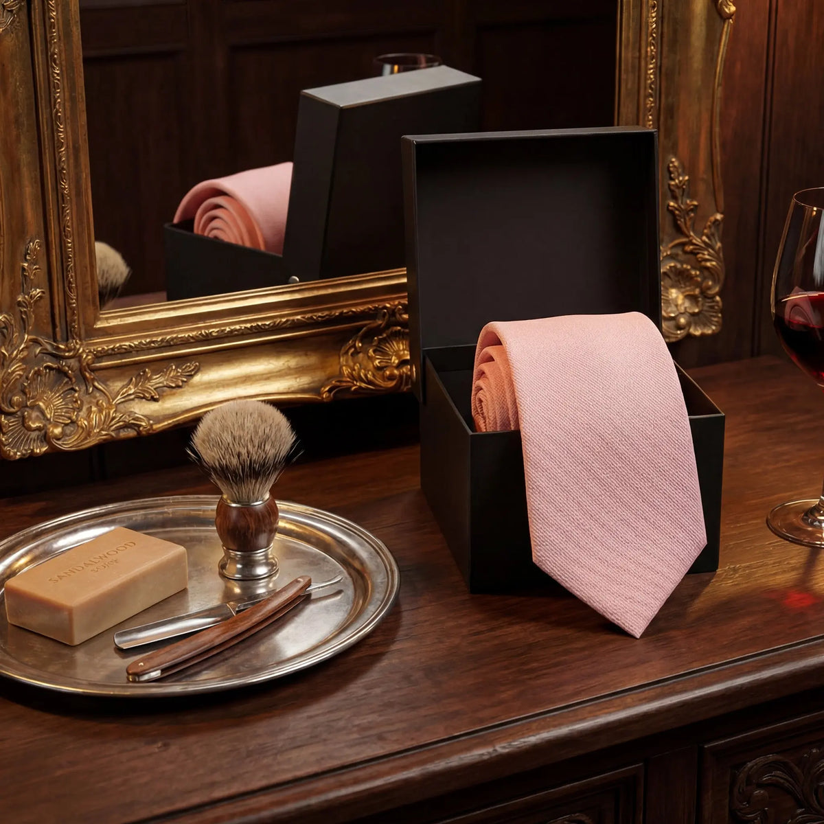 Victoria · corbata rosa suave