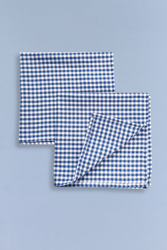 Servilleta vichy azul cuadro pequeño (pack de 2)