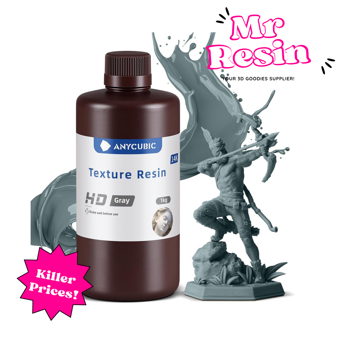 Resina texturizada 14K HD 1kg para impresora 3D acabado mate nanocerámico