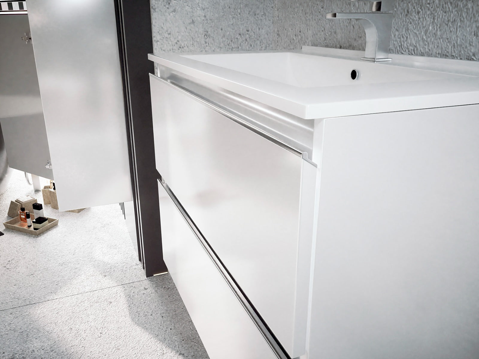 lavabo de encimera mueble de baño blanco suspendido