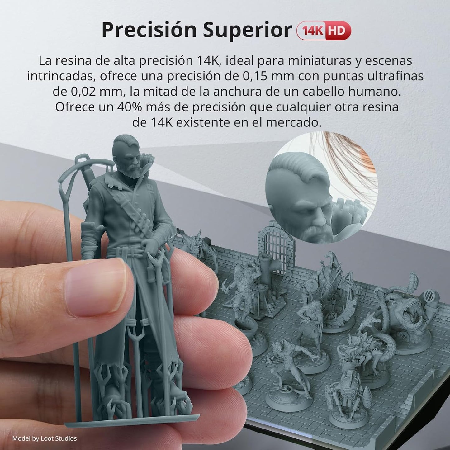 Resina texturizada 14K HD 1kg para impresora 3D acabado mate nanocerámico