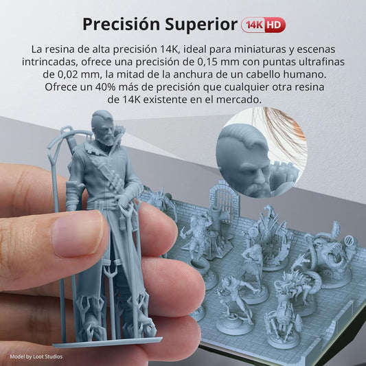 Resina texturizada 14K gris 1kg para miniaturas y figuras 3D